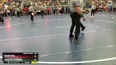 100 lbs Cons. Round 3 - Sampson Norberg, Harrisburg Youth Wrestling vs Oliver Rea, Immortal Athletics WC