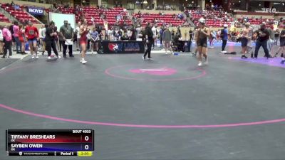 130 lbs Semifinal - Tiffany Breshears, OK vs Sayben Owen, OK