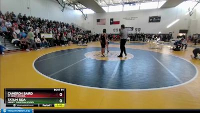 98 lbs Champ. Round 2 - Tatum Sida, Liberty Christian School vs Cameron Baird, St. John`s School