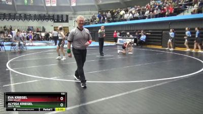 115 lbs Champ. Round 1 - Alyssa Kriegel, South Tama vs Eva Kriegel, Iowa Valley