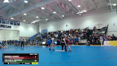 185 lbs Quarterfinal - Andrea Dowdy, East Central High School Girls vs Michaela Georges, Tupelo High School