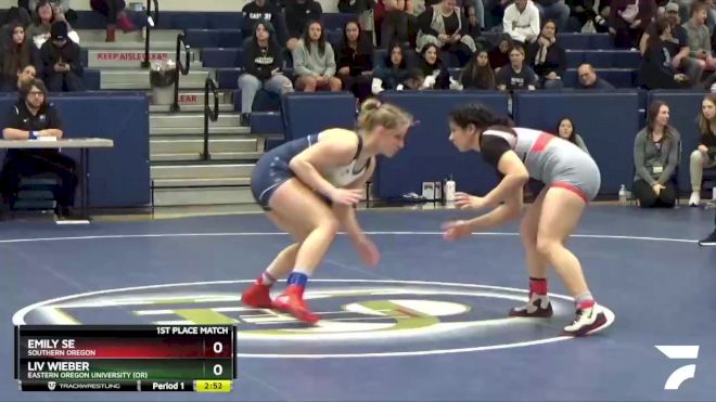 143 lbs 1st Place Match - Emily Se, Southern Oregon vs Liv Wieber, Eastern Oregon University (OR)