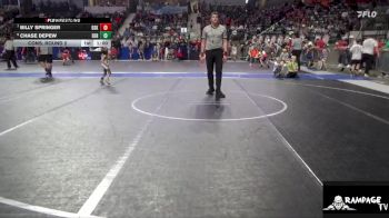 40 lbs Cons. Round 2 - Billy Springer, De Soto Kids vs Chase Depew, Derby