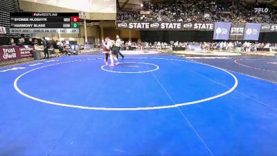 Girls 3A 235 lbs Cons. Round 2 - Sydnee Hloshyk, White River (Girls) vs Harmony Blake, Hermiston (Girls)
