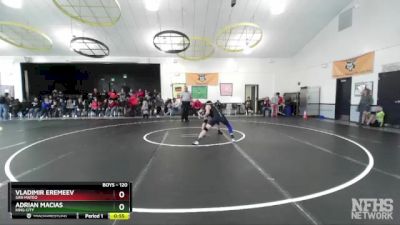 120 lbs Cons. Round 1 - Vladimir Eremeev, San Mateo vs Adrian Macias, King City