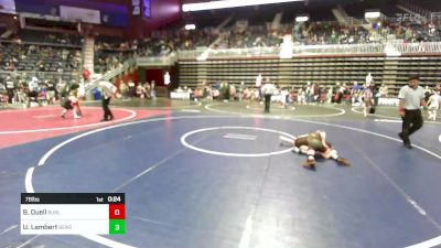 78 lbs Consi Of 8 #2 - Brody Duell, Burlington Youth Wrestling vs Uriah Lambert, Bear Cave