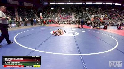 4A-165 lbs Cons. Round 2 - Gage Robinson, Thunder Basin High School vs Trayson Hastings, Sheridan