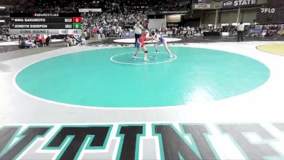 Girls 2A 115 lbs Cons. Round 3 - Jordyn Simspon, Anacortes (Girls) vs Nina Sakumoto, Washington (Girls)