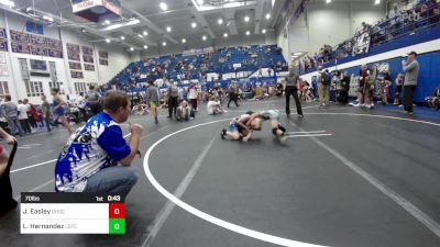 70 lbs Consolation - Jackson Easley, Choctaw Ironman Youth Wrestling vs Lorenzo Hernandez, Lone Grove Takedown Club