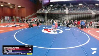 130-142 lbs Round 3 - Caydence Watters, Windy City Wrestlers vs Adia Price, Green River Grapplers Wrestling