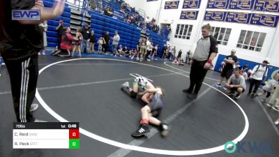70 lbs Consolation - Colton Reid, Choctaw Ironman Youth Wrestling vs Ryker Peck, Standfast