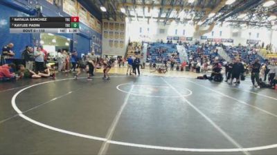 110 lbs Semifinal - Natalia Sanchez, Westside Wrestling Club vs Kaylee Padin, Kongkrete Wrestling Academy