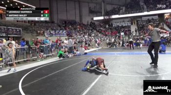 61 lbs Cons. Round 1 - Antonio Maley, Hutchinson Kids vs Leonidas VanTrece, OZ Trojan