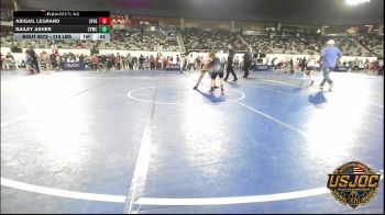 110 lbs Consi Of 8 #2 - Abigail LeGrand, Sperry Wrestling Club vs Bailey Asher, CYWC