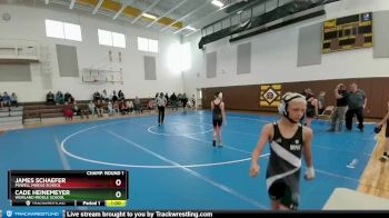 91 lbs Champ. Round 1 - James Schaefer, Powell Middle School vs Cade Heinemeyer, Worland Middle School