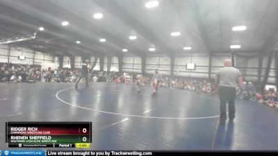 38 lbs 1st Place Match - Ridger Rich, Champions Wrestling Club vs Rhenen Sheffield, Southern Utah Elite Wrestling