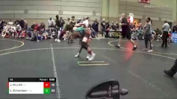 115 lbs Round 5 (6 Team) - Cyge Richardson, Peer Pressure vs JEFFREY MILLER, Elite Athletic Club