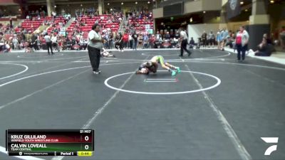 80 lbs Cons. Round 2 - Kruz Gilliland, Winfield Youth Wrestling Club vs Calvin Loveall, TEAM CENTRAL