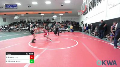 70 lbs Semifinal - Cody Carney, Fort Gibson Youth Wrestling vs Ryker Hushbeck, Verdigris Youth Wrestling