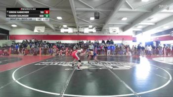 Boys 128 lbs Champ. Round 1 - Orion Habecker, Trinity Boys vs Haden Solinger, Durham Boys