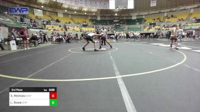 132 lbs 3rd Place - Xzavier Molinas, North DeSoto Wrestling Academy vs Luke Rowe, Springdale Youth Wrestling Club