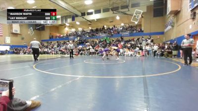 140lbs Semifinal - Madison Watts, Sumner (Girls) vs Lily Ridgley, Harrisburg (Girls)