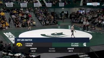 157 lbs: Kaleb Young, Iowa vs Jake Tucker, Michigan State