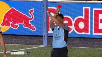 Nathan Michelow with a Red Card vs Newcastle Red Bulls