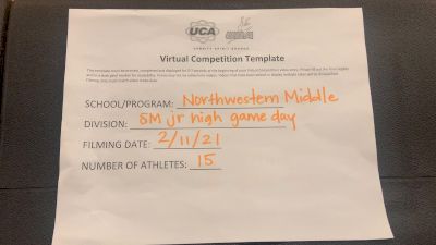 Northwestern Middle School [Game Day Small Junior High] 2021 UCA February Virtual Challenge