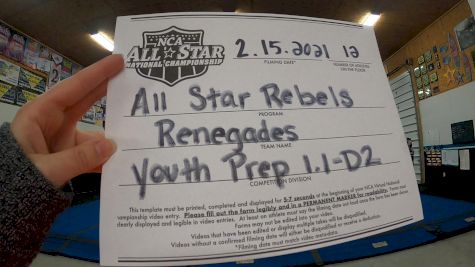 All Star Rebels - Renegades [L1.1 Youth - PREP - D2] 2021 NCA All-Star Virtual National Championship