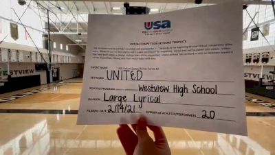 Westview High School [Lyrical Varsity - Large] 2021 USA Virtual Dance Winter Series #2