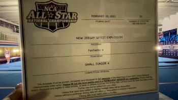 New Jersey Spirit Explosion - Fantastic 4 [L4 Junior - Small - A] 2021 NCA All-Star Virtual National Championship