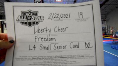 Liberty Cheer - Freedom [L4 Senior Coed - D2 - Small] 2021 NCA All-Star Virtual National Championship