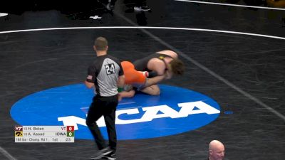 184 lb, R32, Abe Assad, Iowa vs. Hunter Bolden, Virginia Tech