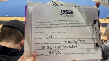 Jerome High School [HS Group Stunt Intermediate - All Female] 2022 USA Virtual Spirit Regional II