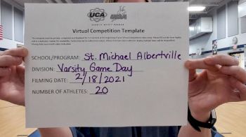 St Michael Albertville High School [Game Day Large Varsity] 2021 UCA February Virtual Challenge