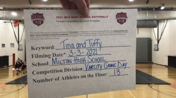 Milton High School [Game Day Varsity] 2021 NCA High School Nationals