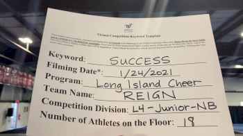 Long Island Cheer - Reign [L4 Junior - Non Building] 2021 Athletic Championships: Virtual DI & DII