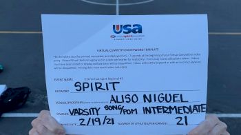 Aliso Niguel High School [Varsity - Song/Pom - Intermediate] 2021 USA Virtual Spirit Regional #3