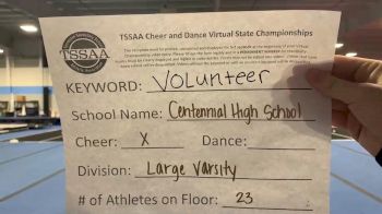 Centennial High School [Large Varsity] 2021 TSSAA Cheer & Dance Virtual State Championships