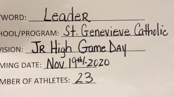 St Genevieve Middle School [Game Day JH] 2020 UCA Louisiana Virtual Regional