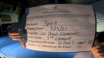 Las Vegas Elements - 5th Element [L5 Senior Coed - D2] 2021 PacWest Virtual Championship