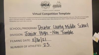 Decatur County Middle School [Junior High Non Tumble] 2021 UCA & UDA November Virtual Regional
