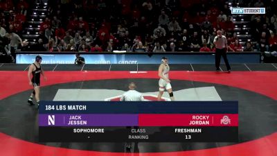 184 lbs Rocky Jordan (Ohio State) vs Jack Jessen (Northwestern)