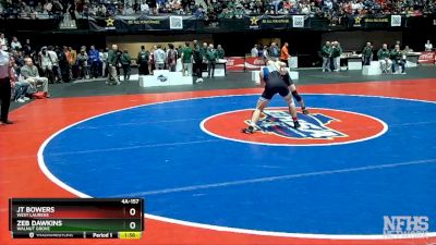 4A-157 lbs Champ. Round 1 - Zeb Dawkins, Walnut Grove vs Caiden Shope, Central (Carroll)