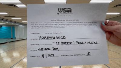 Peak Athletics - Ice Queens [Senior - Pom] 2021 USA All Star Virtual Championships