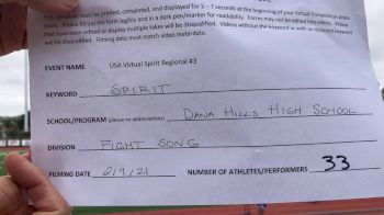Dana Hills High School [High School - Fight Song - Cheer] 2021 USA Virtual Spirit Regional #3
