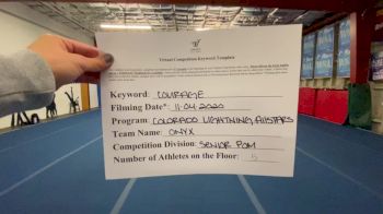 Colorado Lightning Athletics - Onyx [All Star Senior - Pom - Small] Varsity All Star Virtual Competition Series: Event III