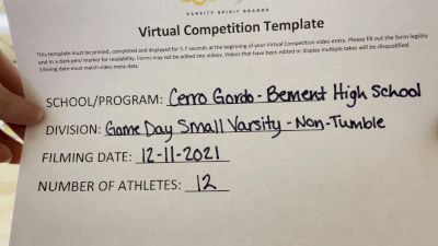 Cerro Gordo High School [Small Varsity - Non Tumble] 2021 UCA December Virtual Regional