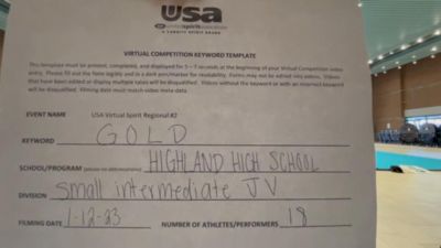 Highland High School [Junior Varsity Show Cheer Intermediate] 2023 USA Virtual Spirit Regional II